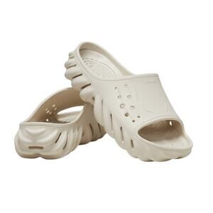 Crocs Unisex Stucco Echo Slide Shoes US Mens 12 Womens 14 White NWOB